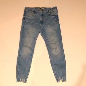 Zara 32W Blue Skinny Jeans